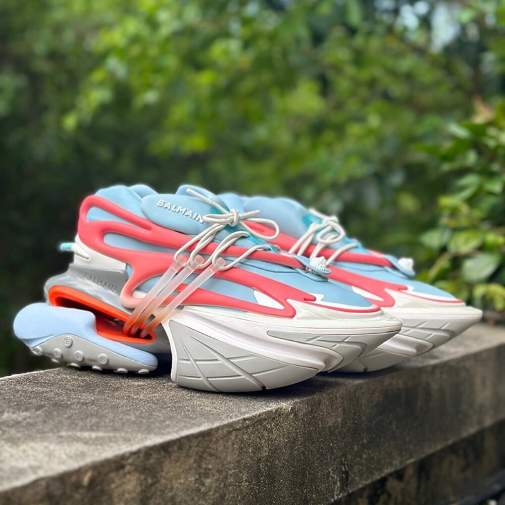 Balmain Blue And Pink Unicorn Sneakers